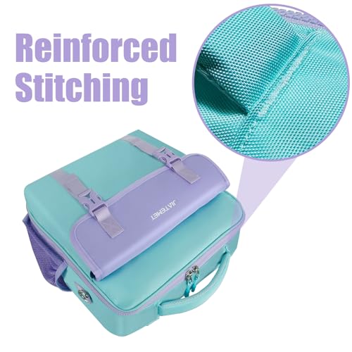 3 Ring Zipper Binder Bag for 700+ Sheets Capacity Detachable Backpack Straps & Shoulder 14 Inch Laptop for School and Office (Light Blue)