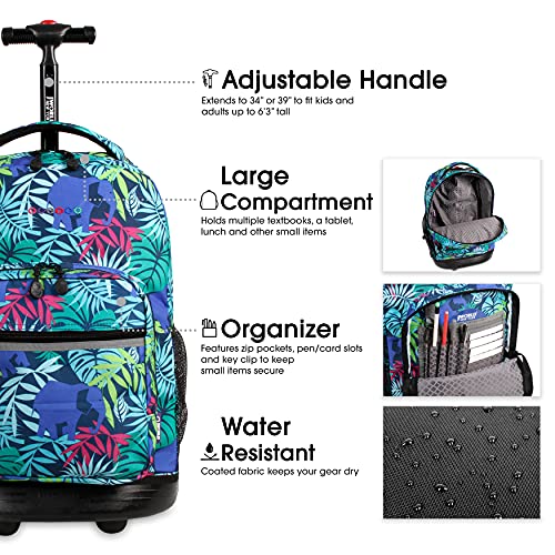 J World New York Sunrise Rolling Backpack Backpack, SAVANNA, 18" - color: Savanna