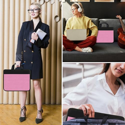Laptop Case 15.6 inch, Travel Laptop Sleeve Bag Handbag Shockproof Protective Computer Cover Carrying Bag Briefcase for 15" 15.6" HP Asus Acer Dell Lenovo Laptop Notebook Ultrabook, (Black/Pink) - color: Pink, size: 15.6 inch