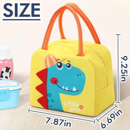 Generic Reusable Cooler Bags Cartoon Lunch Tote Bags Insulated Portable Lunch Box Bag for Work Office Picnic Beach (Yellow Dinosaur) - color: Yellow Dinosaur