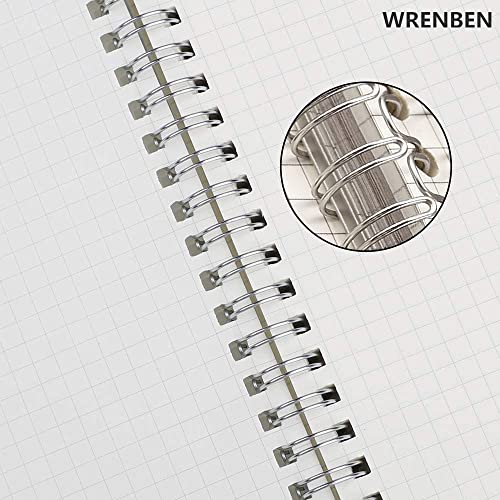 Graph Paper Spiral Notebook 8.5 x 11 Inches 240 Pages, A4 Grid Journal with 120gsm Thick Graphing Paper, Large Math Notebook 1/5 Inch Squares with Water-proof PVC Cover (3 Pack, A4) - style: Grid