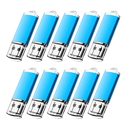 KOOTION Flash Drive 8GB 10 Pack USB 2.0 Thumb Drive Capped Memory Stick Jump Drive, Blue - size: 8GB, style: Blue-10 Pack