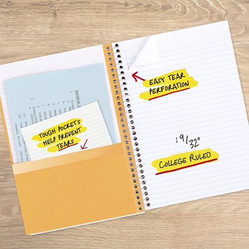 Five Star Spiral Notebook, 2 Subject, College Ruled Paper, 6" x 9-1/2", 80 Sheets, Fights Ink Bleed, Water Resistant Cover, Seaglass Green (840029CH1-ECM) - color: Seaglass Green, size: Pack of 1