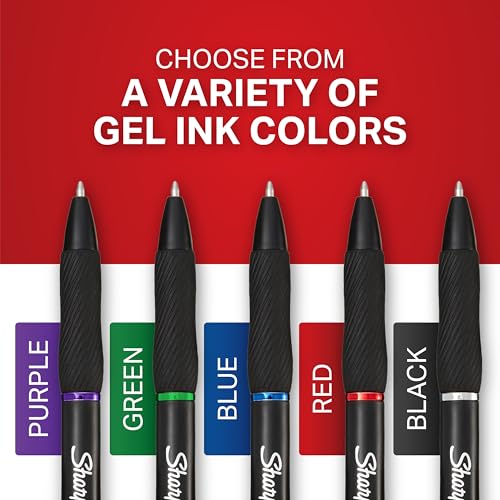 Sharpie S-Gel Gel Pens, Pearl White Body, Black Ink, Medium Point (0.7mm), 12 Count - For Journaling, Writing, Note-Taking, School, Office Supplies - color: Pearl White
