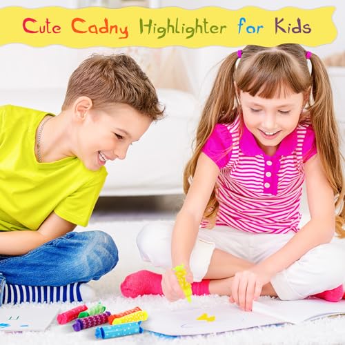 Teling 144 Pcs Mini Highlighters Bulk for Goodie Bags, 6 Colors Candy Shaped Pastel Highlighter Pens with Geometry Patterns, Party Favors, Classroom Prizes, Teacher Rewards, Birthday Gift Bag Stuffers - style: Geometry