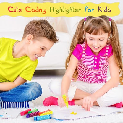 Teling 144 Pcs Mini Highlighters Bulk for Goodie Bags, 6 Colors Candy Shaped Pastel Highlighter Pens with Geometry Patterns, Party Favors, Classroom Prizes, Teacher Rewards, Birthday Gift Bag Stuffers - style: Geometry