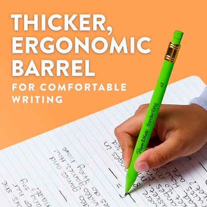 Paper Mate Handwriting Triangular Mechanical Pencils with Lead & Eraser Refills, 1.3mm, Fun Barrel Colors, 5 Count - School Supplies, Kids Writing - size: 5 count