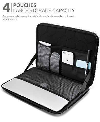 360° Protective Laptop Sleeve for 13-inch MacBook Air M2/A2681 M1/A2337 2018-2022, MacBook Pro M2/A2686 M1/A2338 2016-2022, Water-Resistant Case for 12.9 iPad Pro 6th/5th/4th/3rd Gen, Black - size: 13-inch for New MacBook Air & Pro