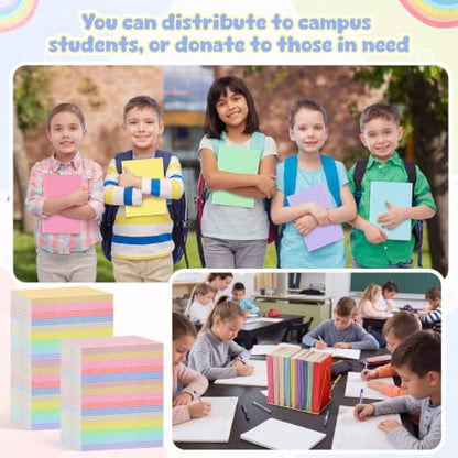 Handepo 100 Pack A5 Composition Notebooks Bulk 5"x8" Wide Ruled Soft Cover Journals, 60 Pages Composition Notebooks Bulk School Supplies for Students Classroom Office - color: Classic Macaron, size: A5
