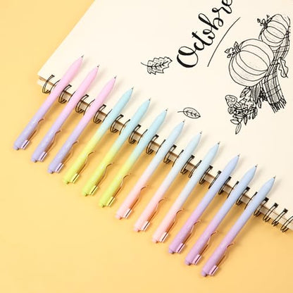 Mr. Pen- Retractable Gel Pens, 12 Pack, Black Ink, Gradient Barrel | Fine Point 0.5 mm, Fast Dry, Smooth Writing, Cute Gel Ink Pens for Drawing, Journaling, Writing Planner and School Supplies
