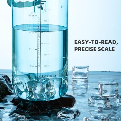 Fanhaw 32 oz Clear BPA-Free Tritan Water Bottle with Fast-Flow Spout Lid, BPA-Free & Leak-Proof Wide-Mouth Reusable Bottle for Gym, School & Office, Back to School Essentials (Baby Blue) - color: Baby Blue, style: 32 Ounces