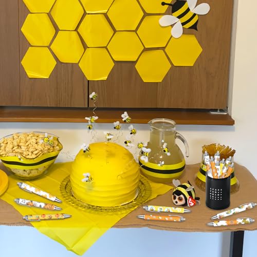 Idealmuzik Bee Pens Set – Cute Yellow & White Bumblebee-Themed Gel Pens for Teens, and Adults – Fun Bee Stationery for School, Office, Journaling, and Gift Giving, 10 Pack - style: Bee