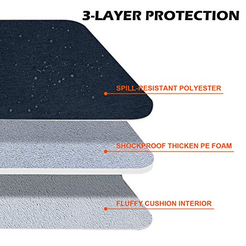 RAINYEAR 14 inch Laptop Sleeve Case Bag with Handle & Pocket, Navy Blue | Protective Padded Polyester Laptop Sleeve Case Briefcase Compatible with 14 Inch Notebook Computer Chromebook - color: Navy Blue, size: 14"