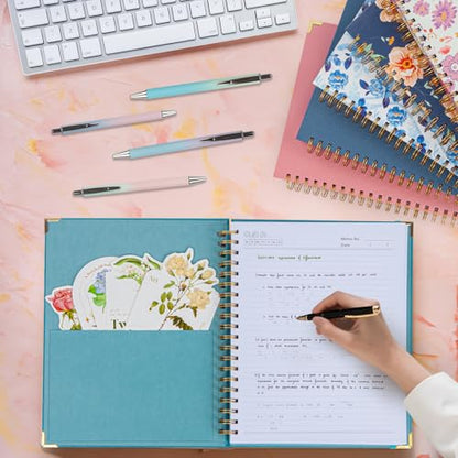Hardcover Leather Spiral Notebook 8.5" x 11" with Removable Dividers, 300 Pages 5 Subject College Ruled Notebook for Work with Tabs, A4 Spiral Journal for Women Men, School Students Note Taking, Teal - color: 5 Subject Teal