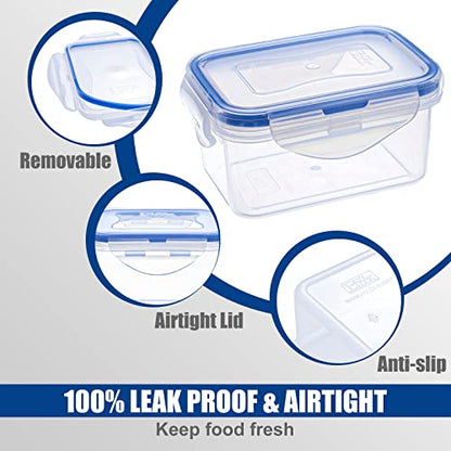KIGI Airtight Food Storage Containers, Plastic Canisters & Jars for Kitchen Pantry Dry Food Organization, 4-Sided Locking Lid, Clear, 8-Piece, 0.75 Cup / 2.1 Cup / 3.6 Cup / 5.4 Cup - size: Assorted (8-Piece)B