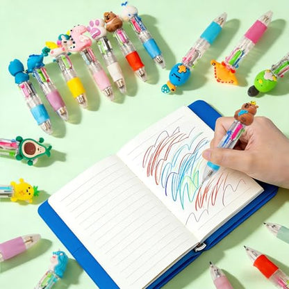 50Pcs 4-in-1 Mini Ballpoint Pens for Birthday Gifts | CPC-certified, quick-dry colorful ink, cute kawaii design, storage case.