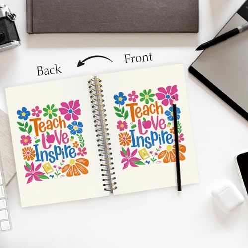 Boho Floral Teacher Notebook, Teacher Appreciation Gifts Journal For Women, Motivational Floral Teach Love Inspire Notebooks, 5.5x8.3 Inch - color: Boho