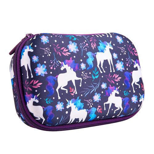 ZIPIT Unicorn Pencil Case for Girls, Cute Pencil Box for School, Large Capacity Stationery Organizer Box ,Blue - color: Unicorns