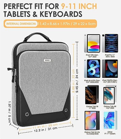 MoKo 9-11 Inch Tablet Sleeve Bag 360° Protetive Carrying Case Compatible with iPad 10th 10.9, iPad Air 5/4th 10.9, iPad 9/8th 10.2, iPad Pro 11, Tab S8/S9 11, with Handle and Shoulder Strap, Gray - color: Gray