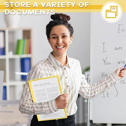 Henoyso 100 Pcs Folders Take Home Heavy Duty 2 Pocket Homework Folder for Students Parent Teacher Communication, 11.8 x 9.45 Inch(Yellow) - color: Yellow
