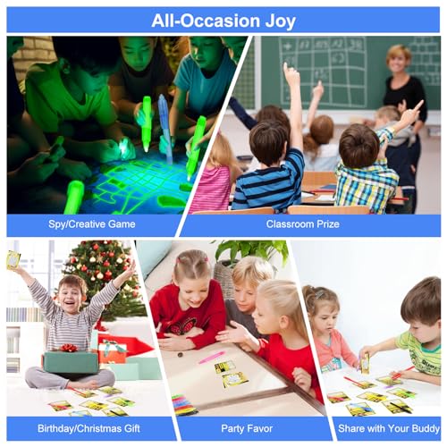 D&N Lifestyle Invisible Ink Pens for Kids, 28 Pack UV Secret Message Pens with Light & Activity Cards, End of School Year Gifts for Students, Party Favors, Goodie Bag Stuffers