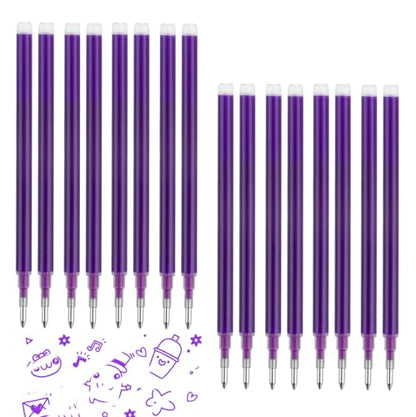 0.7 mm Erasable Gel Ink Pen Refills Compatible with Frixion Friction, Smooth Writing Multicolor Retractable Fine Point Pen Refill for School Office Home Art (Purple, 16) - style: Purple