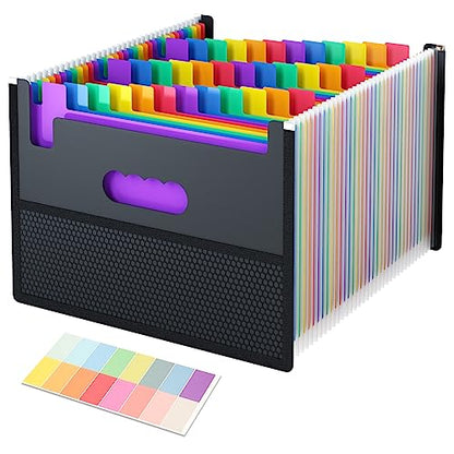 EOOUT Accordion File Organizer 36 Pockets, Letter A4 Size Expanding File Folder, Large Capacity Document Organizer with Blank Label for Office School