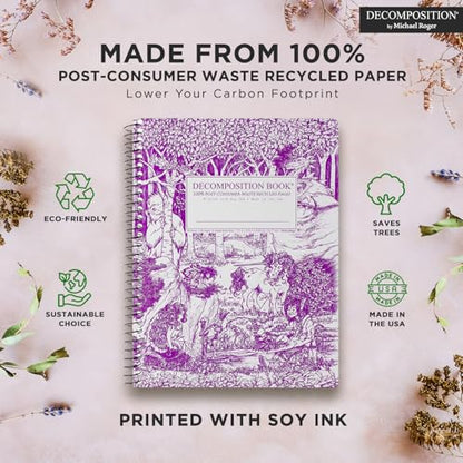 Decomposition Fairy Tale Forest College Ruled Spiral Notebook - 9.75 x 7.5 Journal with 160 Lined Pages - 100% Recycled Paper - Cute Notebooks for School Supplies, Home & Office - Made in USA - color: Fairy Tale Forest, style: Spiral-bound