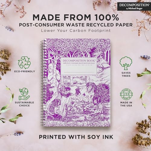 Decomposition Fairy Tale Forest College Ruled Spiral Notebook - 9.75 x 7.5 Journal with 160 Lined Pages - 100% Recycled Paper - Cute Notebooks for School Supplies, Home & Office - Made in USA - color: Fairy Tale Forest, style: Spiral-bound