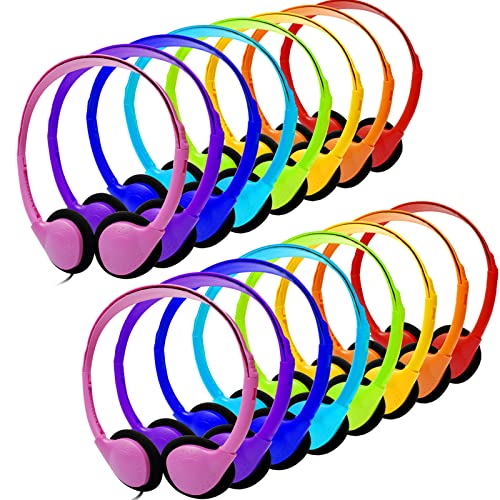 CN-Outlet Kids Headphones 16 Pack Bulk Multi Color for School Classroom Students Children Toddler Boys Girls Teen and Adult - color: Mixed Colors