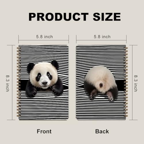 2 Pcs Panda Gifts for Women Spiral Notebook, Funny Panda Journal Notebook | A5 160 Pages College Ruled Notebooks, Spiral Notepad, Hardcover Journals for Writing Office, Pandas Lovers Gifts for Friends - color: Multicolour 0034