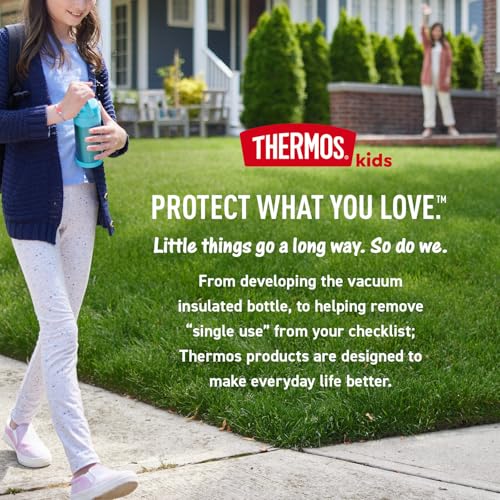 THERMOS FUNTAINER Water Bottle with Spout, 16oz, Frozen | Kids Stainless Steel Insulated Water Bottle, Keeps Drinks Cold Longer for School & Play, BPA-Free - color: Frozen, size: 16 Ounces