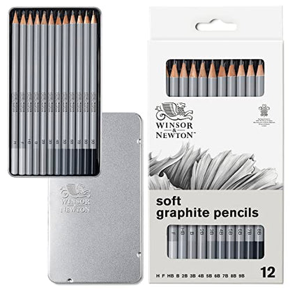Winsor & Newton Studio Collection 아티스트 연필, 흑연 연필, 12개 세트 - style: 흑연 연필 12개