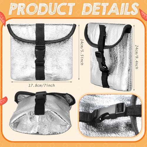 Reallnaive 4 Pack Insulated Sandwich Bag Reusable Snack Food Pouch Small Thermal Lunch Bags Washable Freezable Snack Bag for Backpackers Picnics Travel Office Classroom School