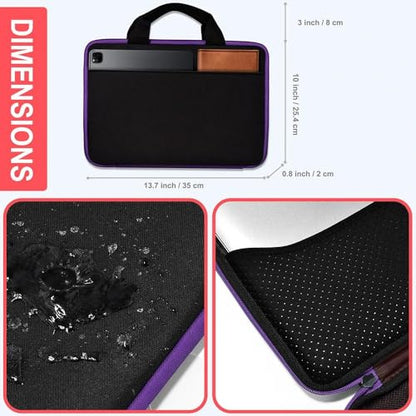Hseok Laptop Case 13.3-14 inch Sleeve, TSA Computer Handbag Water-Resistant and Shockproof Bag Compatible with MacBook Pro/Neo 14", Mac Air/Pro 13.3" and 13"-14" Notebooks Chromebooks,Black-Purple - color: Black-purple