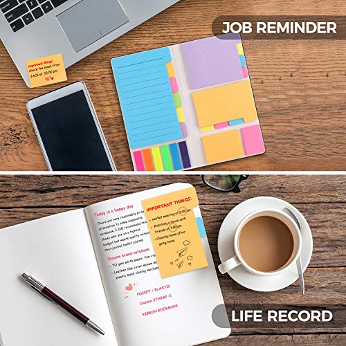 Sticky Notes Set, Post Self-Stick Notes Pads for Journaling Notebook Planner Study, Office Supplies College Essentials Back to School Supplies for High School Students Teen Girl Gifts Preppy Stuff - color: Candy