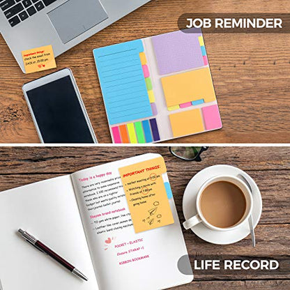Sticky Notes Set, Post Self-Stick Notes Pads for Journaling Notebook Planner Study, Office Supplies College Essentials Back to School Supplies for High School Students Teen Girl Gifts Preppy Stuff - color: Candy