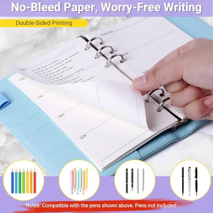 Antner A6 Weekly Planner Refill Paper 6-Hole Planner Inserts for A6 6-Ring Refillable Binder, 135 Sheets Undated Weekly Plan Loose Leaf Filler Paper with Binder Dividers For Agenda Work Schedule - color: Weekly Plan Paper