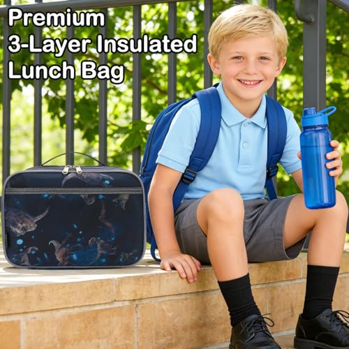 FlowFly Kids Lunch box Insulated Soft Bag Mini Cooler Back to School Thermal Meal Tote Kit for Girls, Boys, MyDinosaur - color: MyDinosaur