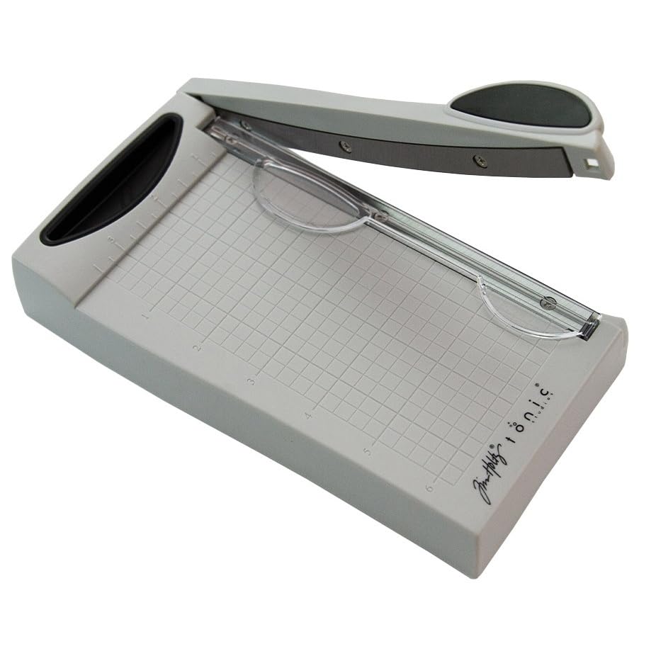 Tim Holtz Mini Paper Cutter - Small Portable Guillotine Paper Trimmer for Crafts, Photo Paper, and Card Making - 6.25 Inch Cutting Length with Ruler and Grid Lines - size: Mini 6.25"