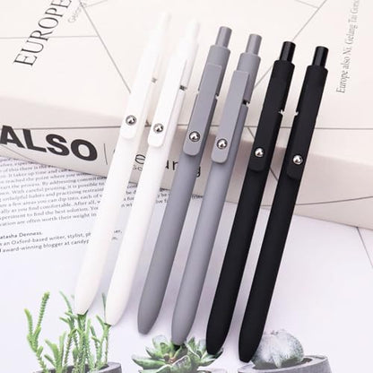 ITAWIXS 6Pcs Cute Gel Pens, 0.5mm Fine Point Smooth Writing Pens, Aesthetic Pens for Journaling Note Taking, Office School Supplies, Gifts for Women - color: Black