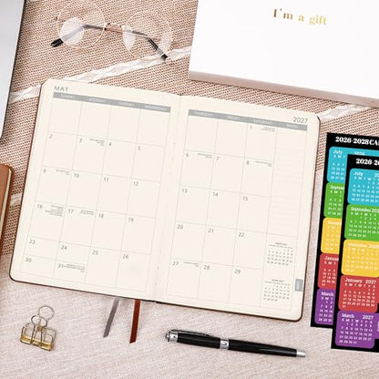 2026-2027 Planner - 2026-2027 Weekly Monthly Planner, July 2026 - June 2027, 5.85'' x 8.5'' Academic Planners with Leather Cover, Pen Holder, Bookmarks - color: Brown
