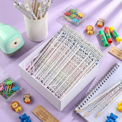Tenceur 48 Pcs Kindergarten Pencils Bulk Motivational Pencils with Erasers Inspirational Pencil with Back to School Supplies for Kids Student Teacher Classroom Reward - style: Kindergarteners