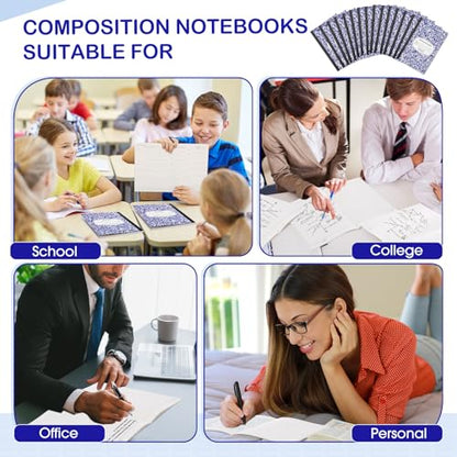 Fainne 100 Pack College Ruled Composition Notebooks A5,Blue - color: Blue