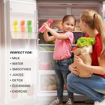 Bulk Multicolor Water Bottles Set of 192 10oz Leak Proof with Carry Strap Square Reusable for Kids and Adults BPA-Free Dishwasher-Safe - color: 192 pack combo