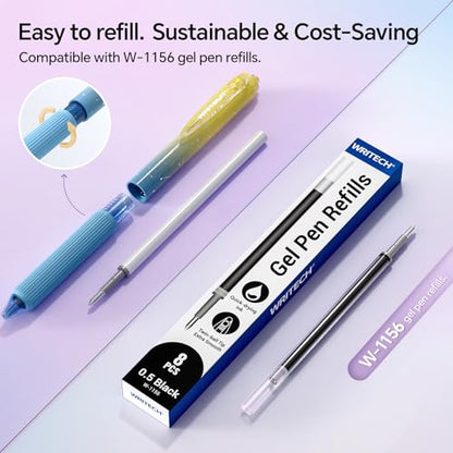 WRITECH Gel Pens Bold Point: 1.0mm Black Ink Retractable 4ct Smooth Writing with Aesthetic Gradient Color Barrel for Journaling Note Taking Silent Click No Smear Nebula Pen Set - color: Black 4