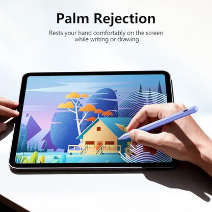 Stylus Pen for iPad 6-11th Gen 2X Fast Charge, Palm Rejection-Purple | Tilt Sensitivity, USB-C Charge, Compatible with 2018-2026 Apple Pencil iPad Pro 11/12.9/13, Air 3/4/5/M2/M3/M4, mini 5/6/7 - color: Purple
