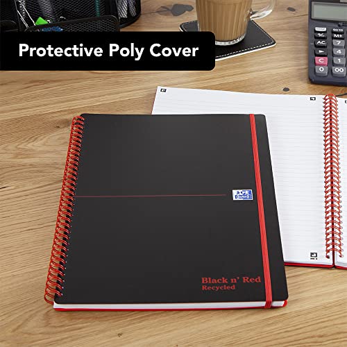 Black n' Red A5 Recycled Twinwire Poly Cover Notebook - Black/Red