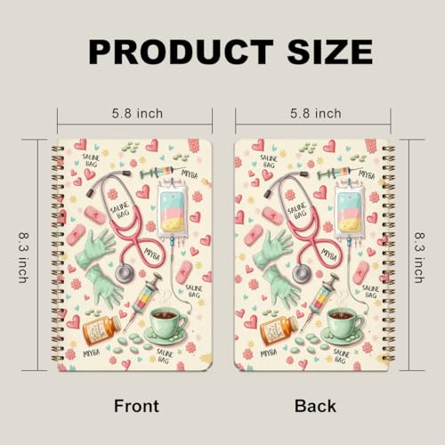 2 Pcs Nurse Gifts A5 Spiral Notebook,Nursing Student Gifts Journal Notebook | 160 Pages Nurse Appreciation Gifts Spiral Notepad, Nurse Essentials for Work Hardcover Journals, Nursing School Supplies - color: Multicolour 0016
