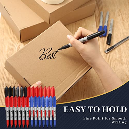 Yahenda 150 Pack Permanent Markers Bulk Black Blue Red Permanent Marker Set Fine Point Marker Pens Work on Wood, Metal, Stone, Glass Waterproof Quick Drying for Home School Office Supplies